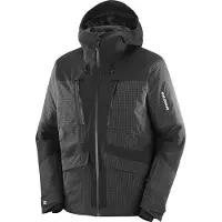 Salomon - Skijakker - Spark Jacket M Deep Black til Unisex - Størrelse L - Sort