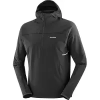 Salomon - Trail running tøj - Sense Aero Hybrid HZ Hoody M Deep Black til Unisex - Størrelse L - Sort