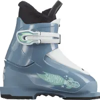 Salomon - Skistøvler børn - T1 Copen Blue/White/Spearmint til Unisex - Børnetoj Størrelse 18 - Blå