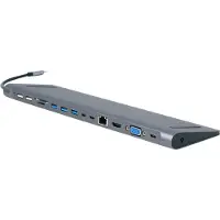 Gembird MULTI ADAPTER USB TYPE-C 8-I-1 FARVE GRÅ