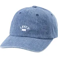 Levis Accessories Hætte 'Lazy Girl Logo Cap' blue denim / blodrød / hvid