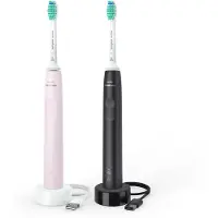 Philips HX3675 Sonicare 3100 Series Elektrisk Tandbørste sæt - Sort & Rose