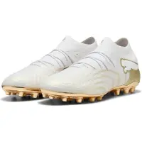 Puma FUTURE 9 ULTIMATE MG Football Boots Unisex, Sports, White/Metallic Gold/Black, 45