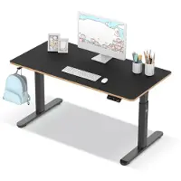 Ultradesk Pulsar, Lige, Rektangulær form, MDF, Stål, Spil, Sort