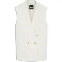 BOSS Relaxed fit blazer uden ærmer i en uldblanding
