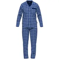 Götzburg Pyjamas lang blå / navy / hvid