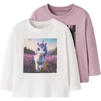 Name it Bluser & t-shirts lyseblå / mørkelilla / gammelrosa / hvid