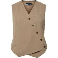 Pieces Vest 'PCBubbles' lysebrun