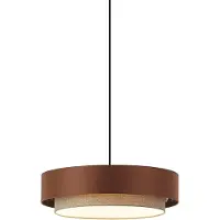 QAZQA Moderne pendellampe mørk bronze med taupe 50 cm 3-lys - Drum Duo