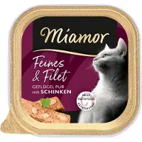 Miamor Økonomipakke: 32 x 100 g Feine & Filet - Fjerkræ Pur & Skinke