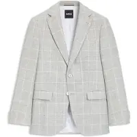 BOSS Slim fit jakke i ternet hør og ny uld