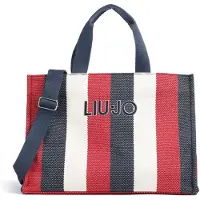 Liu Jo Liu Jotil kvinder. 2A6026-T2176 Navy-stribet shopper-taske (OSFA), Blå, Casual, Bomuld