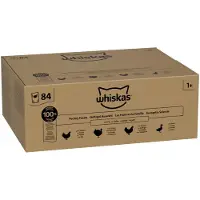 Whiskas Jumbopakke: 84 x 85 g 1+ Adult portionsposer Fjerkræsretter i gelé