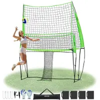 Vevor Volleyball træningsnetsystem, frit højdejusterbart træningsudstyr med boldretur, 8x11ft bærbar netstation, nem opsætning til baghave indendørs udendørs servepiggning forbedrer nøjagtigheden