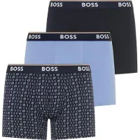 BOSS BOSStil mænd. 50554438 Sæt med 3 blå Diary-boksere (M), Afslappet, Bomuld