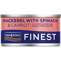 Fish4Dogs Finest Wetfood - Makrel med gulerod og spinat - 12 x 85 g