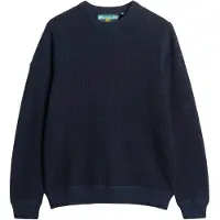 Superdry Superdrytil mænd. M6110681A Light Texture-jumper navy (L), Casual, Bomuld, Blå