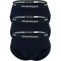Emporio Armani Emporio Armanitil mænd. EM000258_AF14132 Sæt med 3 marineblå strikkede trusser med stretch (M), Afslappet, Bomuld