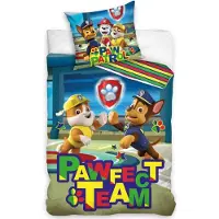 Carbotex Paw Patrol ''Pawfect Team'' Sengetøj 140x200 cm - 100 procent bomuld