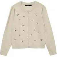 Vero Moda Cardigan 'VMFiorella' beige / gul / mørkegrøn / pudder