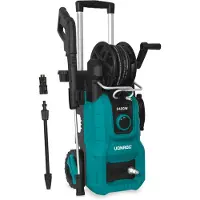 Vonroc Højtryksrenser – 2400W, 180 bar | 420l/t | 10m slange med slangerulle | Kraftfuld til krævende rengøring | Inkl. Tilbehør