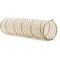 Kids Concept Legetunnel - 180 cm - Khaki/Hvidternet - - OneSize - Tumledyr