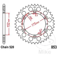 Jt 520 Jtr853.49 Steel Bagtandhjul