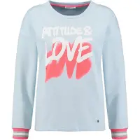 Key Largo Sweatshirt 'ATTITUDE' pastelblå / neonpink / hvid