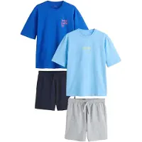 Next Pyjamas kort blå / navy / lyseblå / grå