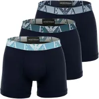 Emporio Armani Emporio Armanitil mænd. EM000261_AF20668 Sæt med 3 navy Bold Monogram boxershorts (L), Afslappet, Bomuld, Blå