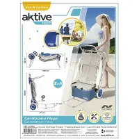 Aktive 62683 Sammenklappelig Strandvogn Med Store Hjul 47x75x104 Cm