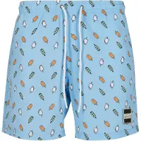Urban Classics Badeshorts lyseblå / gul / hvid