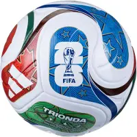 Adidas Fodbold Trionda League VM 2026 - Hvid/Konge blå/Rød/Grøn, størrelse Ball SZ. 5