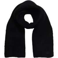 Superdry Superdrytil kvinder. W9310069A Sort ribstrikket tørklæde (OSFA), Casual, Nylon