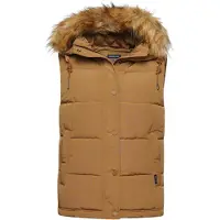 Superdry Superdrytil kvinder. W5011395A Veste i syntetisk pels Everest beige (XS), Casual, Polyester