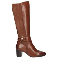 Caprice Boots, brown, made of Leather/synsthetik/textile with Block heel, Size 37.5