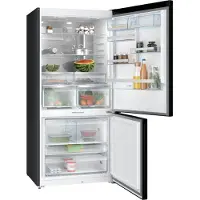 Bosch Serie | 8 KGP86AXB0N - Køleskab/fryser - bund-fryser - Wi-Fi - bredde: 86 cm - dybde: 81 cm - højde: 186 cm - 621 liter - Klasse B - børstet sort stål