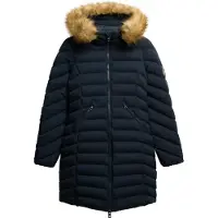 Superdry Superdrytil kvinder. W5011999A Fuji Faux Fur Coat navy (L), Casual, Polyester, Blå