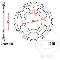 Jt 428 Jtr1219.42 Steel Bagtandhjul
