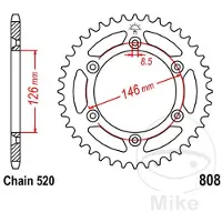 JT Sprockets 520 Sc Jtr808.49sc Steel Bagtandhjul