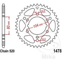 JT Sprockets 520 Jtr1478.42 Steel Bagtandhjul