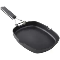 Supreme Støbt Aluminiumsgrill Med Glat Sammenklappeligt Xylanhåndtag 24 Cm