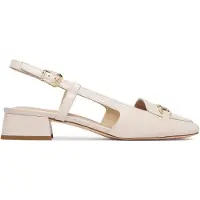 Caprice sling pumps, white, made of Leather with Trapeze heel, Size 37