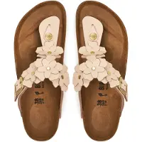 Birkenstock Birkenstocktil kvinder. 1029304 Sandaler i læder Gizeh Flower Embellishment (Smal pasform) lyserød (40), Fast, Spænder, Casual, Pink
