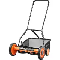 Vevor Plæneklipper med hjul 45 cm, 5 knive, manuel plæneklipper uden motor, 35-62 mm justerbar klippehøjde, plæneklippere med græsopsamler til grønne græsplæner, indkørsler, gårdhaver