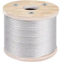 Vevor 304 rustfrit stålkabel 3/16 tommer 7 x 19 stålwire 250 fod stålkabel til gelænderdæk gør-det-selv-balustrade