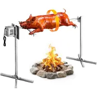 Vevor Rotisserie Grill, AC220-240V 8 niveauer i højden elektrisk rotisserie grillsæt, BBQ grill rotisseriesæt med 60 kg lasteevne, 38W motor, automatiske grillsæt i rustfrit stål til fester