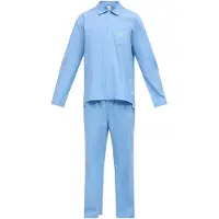 Calvin Klein Underwear Pyjamas lang 'Heritage' chamois / navy / lyseblå
