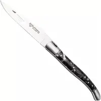 Laguiole En Aubrac Pearl Mussel and Abalone Shell, Brushed Stainless Steel, pocket knife, 12 cm