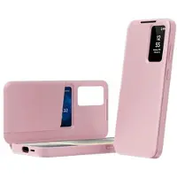 Mtp Products Samsung Galaxy S26 Ultra Smart Clear View Flip etui med kortplads - Pink